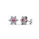 1 - Amora Pink Tourmaline and Diamond Flower Earrings 