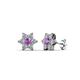 1 - Amora Amethyst and Diamond Flower Earrings 