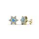 Amora Blue Topaz and Diamond Flower Earrings 