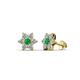 1 - Amora Emerald and Diamond Flower Earrings 