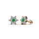 1 - Amora Emerald and Diamond Flower Earrings 