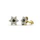 Amora Black and White Diamond Flower Earrings 