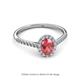 2 - Marnie Desire Oval Cut Pink Tourmaline and Diamond Halo Engagement Ring 