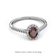 2 - Marnie Desire Oval Cut Red Garnet and Diamond Halo Engagement Ring 