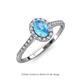 3 - Marnie Desire Oval Cut Blue Topaz and Diamond Halo Engagement Ring 