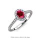 3 - Marnie Desire Oval Cut Ruby and Diamond Halo Engagement Ring 