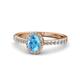 1 - Verna Desire Oval Cut Blue Topaz and Diamond Halo Engagement Ring 