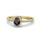 1 - Verna Desire Oval Cut Red Garnet and Diamond Halo Engagement Ring 