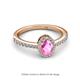 2 - Verna Desire Oval Cut Pink Sapphire and Diamond Halo Engagement Ring 