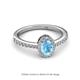 2 - Verna Desire Oval Cut Blue Topaz and Diamond Halo Engagement Ring 