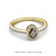 2 - Verna Desire Oval Cut Smoky Quartz and Diamond Halo Engagement Ring 