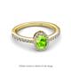 2 - Verna Desire Oval Cut Peridot and Diamond Halo Engagement Ring 