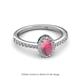 2 - Verna Desire Oval Cut Rhodolite Garnet and Diamond Halo Engagement Ring 