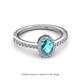 2 - Verna Desire Oval Cut London Blue Topaz and Diamond Halo Engagement Ring 