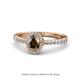 1 - Verna Desire Oval Cut Smoky Quartz and Diamond Halo Engagement Ring 