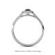 4 - Marnie Desire Oval Cut Iolite and Diamond Halo Engagement Ring 