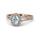 Raisa Desire Oval Cut Aquamarine and Diamond Halo Engagement Ring 