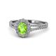 Raisa Desire Oval Cut Peridot and Diamond Halo Engagement Ring 