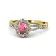Raisa Desire Oval Cut Rhodolite Garnet and Diamond Halo Engagement Ring 