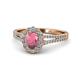 Raisa Desire Oval Cut Rhodolite Garnet and Diamond Halo Engagement Ring 