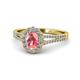 Raisa Desire Oval Cut Pink Tourmaline and Diamond Halo Engagement Ring 