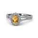 Raisa Desire Oval Cut Citrine and Diamond Halo Engagement Ring 