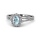 1 - Raisa Desire Oval Cut Aquamarine and Diamond Halo Engagement Ring 