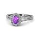 1 - Raisa Desire Oval Cut Amethyst and Diamond Halo Engagement Ring 