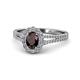 1 - Raisa Desire Oval Cut Red Garnet and Diamond Halo Engagement Ring 