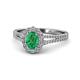 1 - Raisa Desire Oval Cut Emerald and Diamond Halo Engagement Ring 