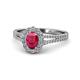 1 - Raisa Desire Oval Cut Ruby and Diamond Halo Engagement Ring 