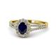 Raisa Desire Oval Cut Blue Sapphire and Diamond Halo Engagement Ring 