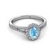 2 - Raisa Desire Oval Cut Blue Topaz and Diamond Halo Engagement Ring 