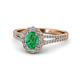 Raisa Desire Oval Cut Emerald and Diamond Halo Engagement Ring 