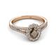 2 - Raisa Desire Oval Cut Smoky Quartz and Diamond Halo Engagement Ring 