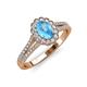 3 - Raisa Desire Oval Cut Blue Topaz and Diamond Halo Engagement Ring 