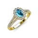 3 - Raisa Desire Oval Cut London Blue Topaz and Diamond Halo Engagement Ring 