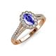 3 - Raisa Desire Oval Cut Tanzanite and Diamond Halo Engagement Ring 