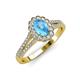 3 - Raisa Desire Oval Cut Blue Topaz and Diamond Halo Engagement Ring 