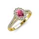 3 - Raisa Desire Oval Cut Rhodolite Garnet and Diamond Halo Engagement Ring 