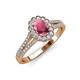 3 - Raisa Desire Oval Cut Rhodolite Garnet and Diamond Halo Engagement Ring 