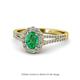 Raisa Desire Oval Cut Emerald and Diamond Halo Engagement Ring 