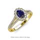 3 - Raisa Desire Oval Cut Blue Sapphire and Diamond Halo Engagement Ring 