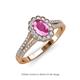 3 - Raisa Desire Oval Cut Pink Sapphire and Diamond Halo Engagement Ring 