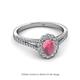 2 - Raisa Desire Oval Cut Rhodolite Garnet and Diamond Halo Engagement Ring 