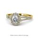 1 - Raisa Desire Oval Shape Diamond and Round Diamond Halo Engagement Ring 