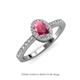 3 - Verna Desire Oval Cut Rhodolite Garnet and Diamond Halo Engagement Ring 