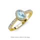 3 - Verna Desire Oval Cut Aquamarine and Diamond Halo Engagement Ring 