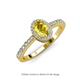 3 - Verna Desire Oval Cut Yellow Sapphire and Diamond Halo Engagement Ring 