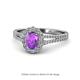 1 - Raisa Desire Oval Cut Amethyst and Diamond Halo Engagement Ring 